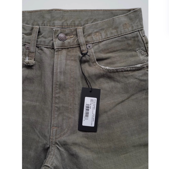 NWT R13 Distressed X-Boyfriend Ankle Jeans - Vintage Olive Drab Military - Picture 11 of 14